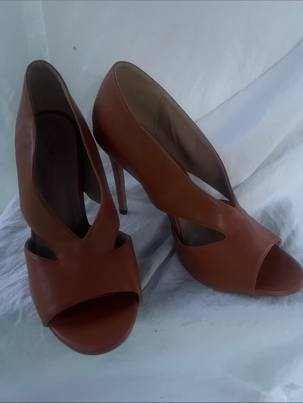 Women’s Tan Open-Toe Cutout Stiletto Heels